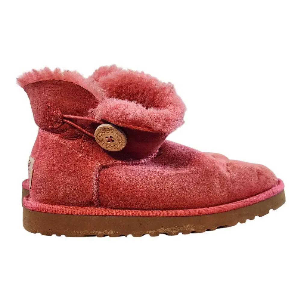 Ugg Australia Bailey button mini low boots pink 3352‎ sz 7 women